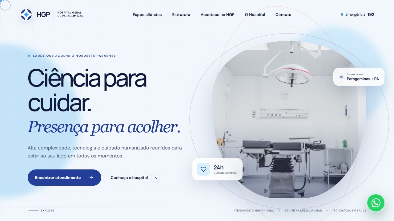 Website do Hospital Geral de Paragominas
